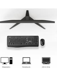 Lenovo Lecoo KW211 Kablosuz Türkçe Q Klavye & Mouse Set Siyah  SİYAH KLAVYE MOUSE SET - 1